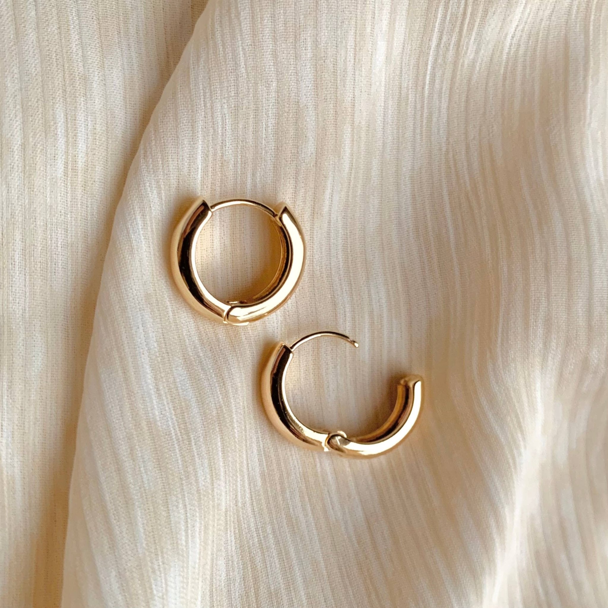 CHUBBIE HOOPS | gold | everyday hoop earrings | clasp hoops - The OffingerSALT by Sarah Curtis