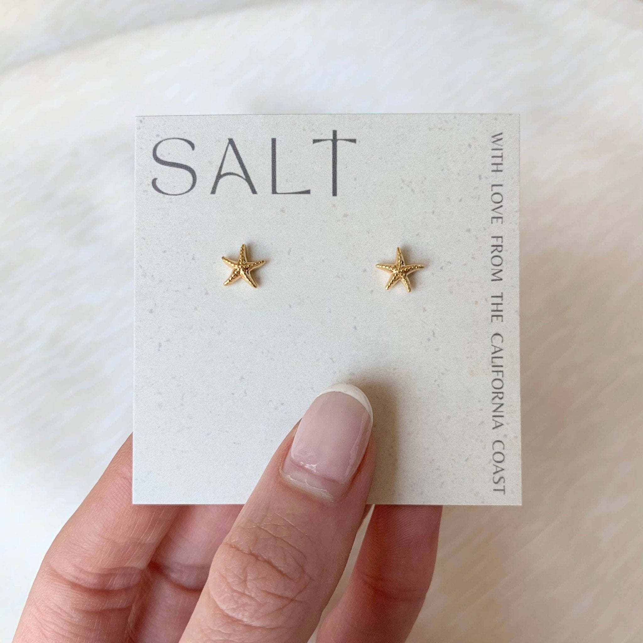 STARFISH STUDS | gold | dainty sea star stud earrings - The OffingerSALT by Sarah Curtis